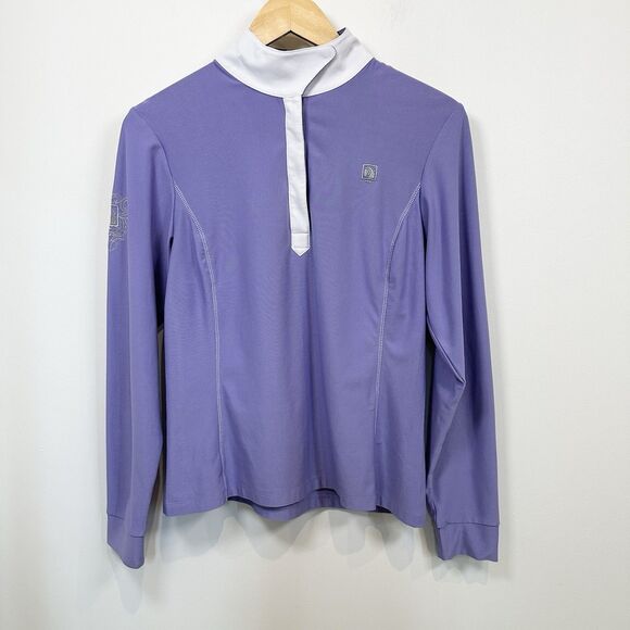 ROMFH Shirt Women Medium Purple Long Sleeve Horseback Riding Equestrian Wicking - Picture 1 of 10